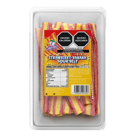Tupper Ropes Tiras Strawberry Banana Sour Belt 1kg