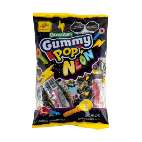 De la Rosa Gummy Pop Neón 25pzs - Santo dulce