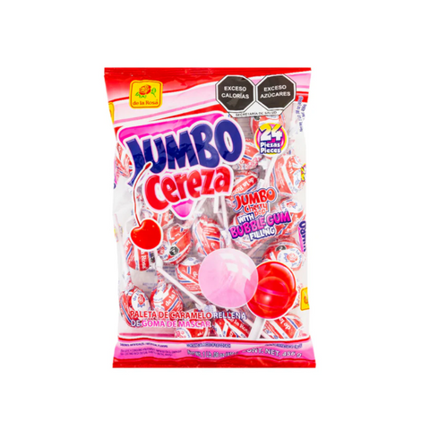 De la Rosa Paleta Jumbo Cereza 24 piezas 19 grs