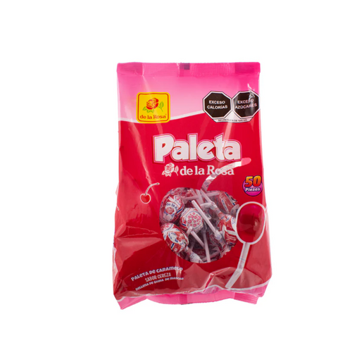 De la Rosa Paleta Jumbo Cereza 50 piezas 19 grs