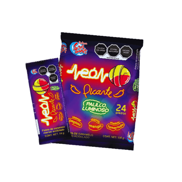 Cool Toons Paleta Neon Picante 24pzs – Santo Dulce